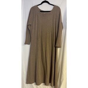 Soft  Surroundings Knit Maxi Dress Beige Sz PL Travel Comfort